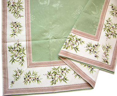 French Jacquard multi cover (Olives 2009. raw × mint green) - Click Image to Close